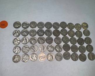 50 SILVER MERCURY DIMES