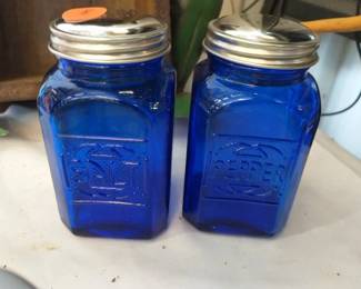 COBALT BLUE SALT AND PEPPER SHAKERS