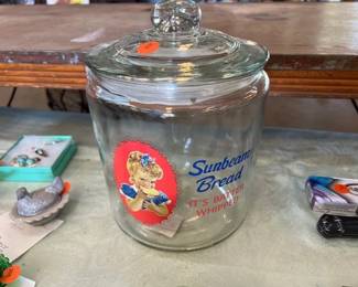 SUNBEAM BREAD BRAND GLASS JAR