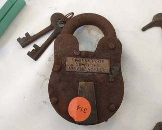 CAST IRON NEW YORK INSANE ASYLUM LOCK