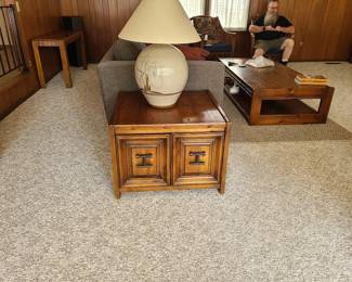 Mid-century Lane end tables, priced individually, very nice pieces in great condition. Many stoneware lamps throughout the house
