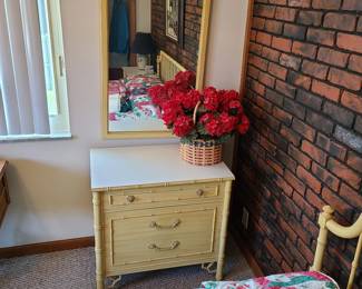 Thomasville Allegro Faux Bamboo hutch, night stand, headboard, mirror and dresser all priced individually, great condition.