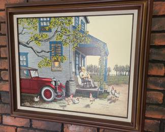 Hargrove "Taking it Easy" signed serigraph 1983