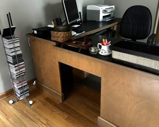 L-shaped executive desk.