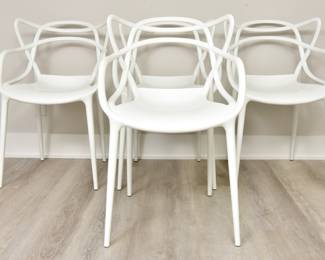 Set Of Four Modway Modern White Loop Dining Side Chairs (RETAIL $723)
