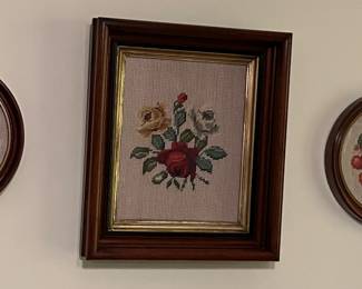 Framed needlepoint 
