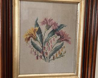 Framed needlepoint 