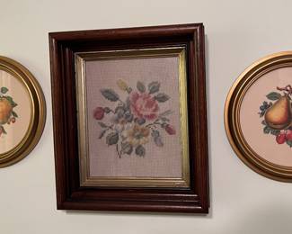 Framed needlepoint 