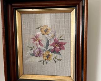 Framed needlepoint 