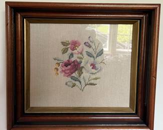Framed needlepoint 
