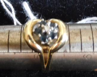 14k diamond sapphire ring