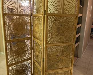 Vintage Wicker Room Divider 