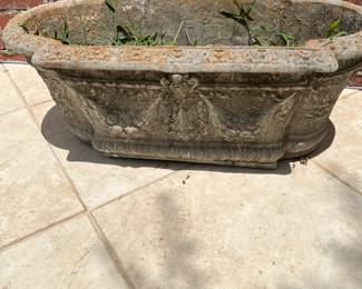$100 Pair of concrete planters 33X 16X 12T