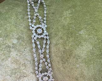 #149 - 18kt white gold ornate tennis bracelet, with one hundred ninety-six stone. 28.11 dwt. Appraisal & price available upon request. Size 7”L