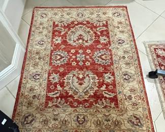 $80 Karastan small rug orange/red 44 X 36