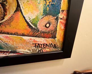 $150 MCM African oil canvas signed Fazenda ID 24W 40T