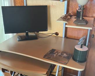 $80 Modern pine and metal desk 43W 52T
