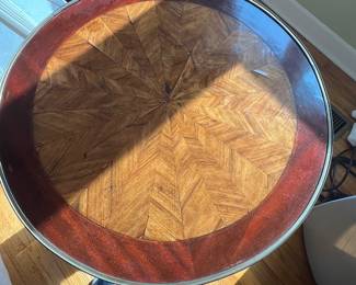 $150 20th century French style round ormolu side table 23R 27T