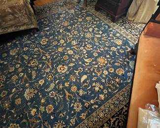 $1,200 Vintage blue Kashan rug Tabriz 17'x 10'
