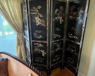 $350 4 panel wood screen 72 x 72
