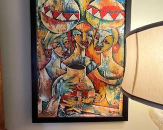 $150 MCM African oil canvas signed Fazenda ID 24W 40T