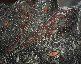 $60 Thai leaf with coral and turquoise 16W 18D