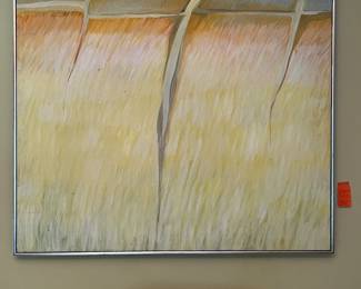 $100 yellow abstract painting