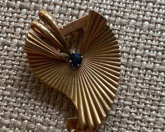 #134 - $320 - Cartier attributed 14kt gold pin/ brooch 8.54gr