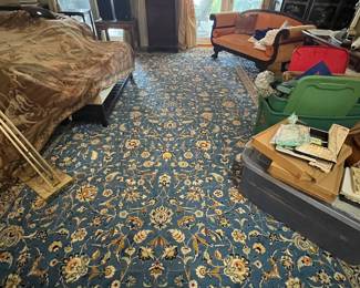 $1,200 Vintage blue Kashan rug Tabriz 17'x 10'