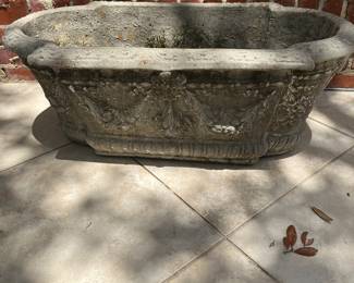 $100 Pair of concrete planters 33X 16X 12T