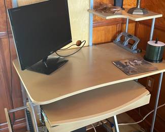 $80 Modern pine and metal desk 43W 52T