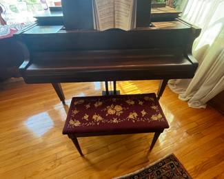 $1,000 Allison London baby grand piano with bench 55W 51D 30H