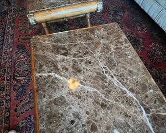 $200 pair of X granite top side table 22W 17D 19T