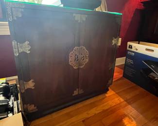 $260 pair of Asian cabinets 30W 18D 29H