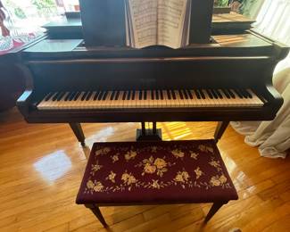 $1,000 Allison London baby grand piano with bench 55W 51D 30H