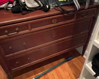 $250 French Louis XVI style chest (hardware missing) 48 X 21 X 45