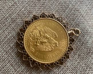 #130 - $3,300 - 1821-(1929) Mexican Centenaro 50 pesos 22kt gold