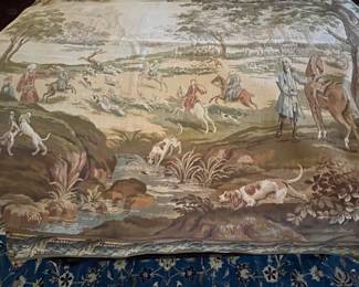$350 British hunting scene tapestry 102 X 74