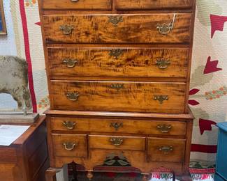 Tiger Maple Highboy