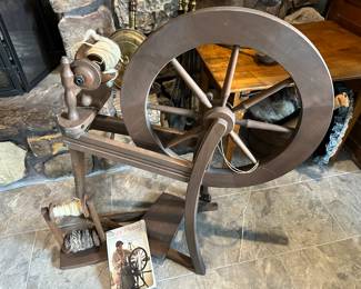 Antique Spinning Loom w/ Supplies
