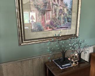 Large Wall Hanging, Vintage Tea Cart