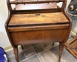 Vintage Wood Sewing Supply Cabinet