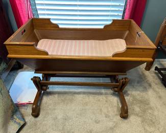 VTG Wood Baby Cradle