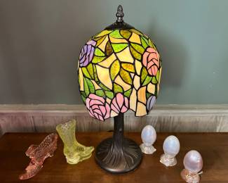 Tiffany Style Lamp, Fenton Eggs