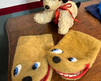 Vintage Puppets & Vintage Wind-Up Doggie