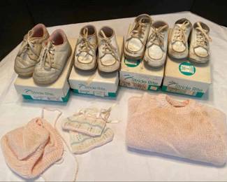 Childrens Stride Rite Shoes, Neiman Marcus Christening Gown, Cap  Booties