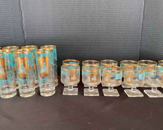 Vintage Libby Southern Comfort Riverboat Bar Glasses