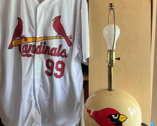 Cardinals Football Lamp and Cardinal Jersey, Post Dispatch Cardinal History