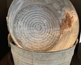 Vintage Galvanized Wash Tubs with Handles