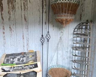 Wall Lanterns, Topiary Hanging Coco Lined Baskets, 2 Metal Window Boxes, Plastic Window Boxes trays